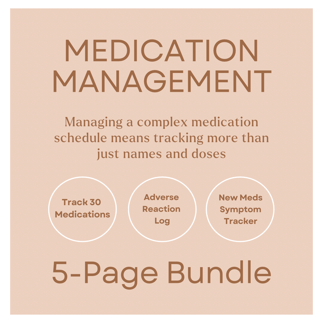 medication management bundle product image - part of the caregiver’s medical companion printable collection