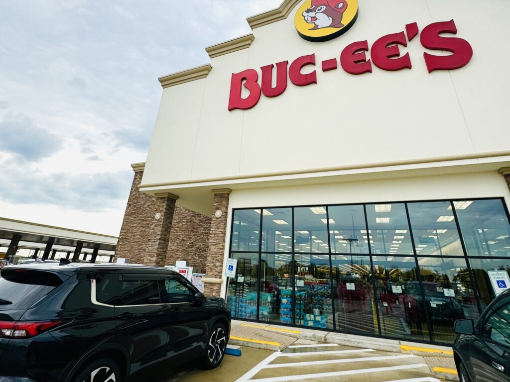 handicap placard Texas accessible parking space with crosshatch loading zone at Texas parking lot